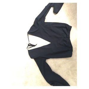 Navy blue Tobi backless and deep-v top
